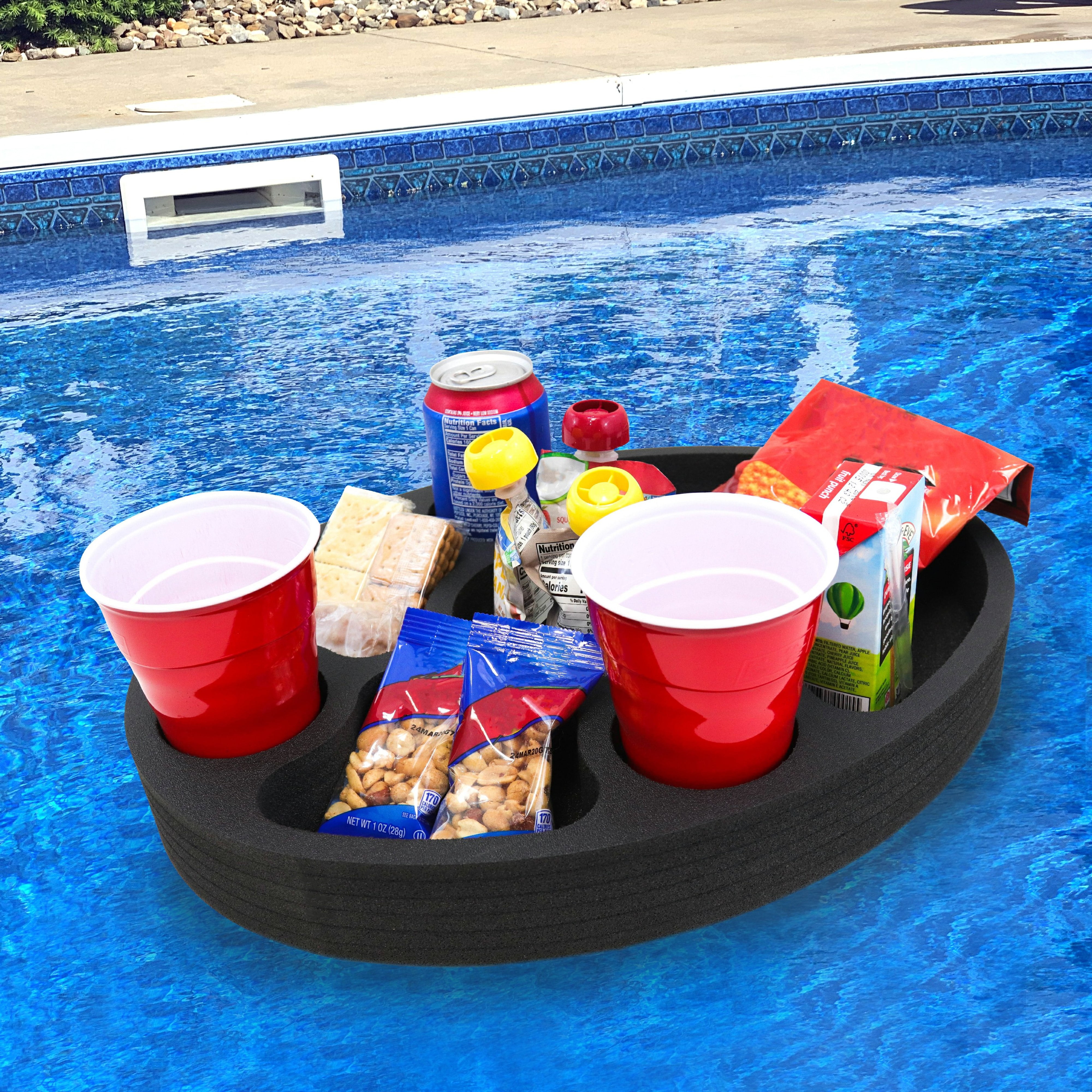 Polar Whale Floating Mini Bar Drink Holder Refreshment Table Tray for Pool or Beach Party Float