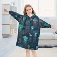thumbnail image 5 of FORMRS Wearable Blanket Hoodie with Sleeves for Kids Cozy Flannel Sweatshirt, Green Jellyfish Pattern, 5 of 7