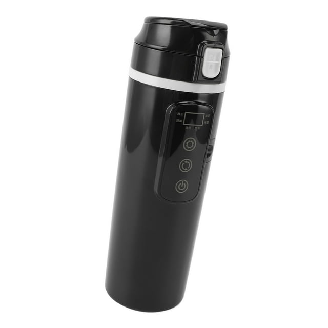 Hervidor Eléctrico De Viaje Para Coche, Taza Calefactora Portátil De Acero Inoxidable PP Negra Segura De 500ml A Prueba De Fugas Para Camión
