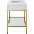 thumbnail image 6 of Meridian Furniture Marmo White Engineered Stone Bathroom Vanity, 6 of 9