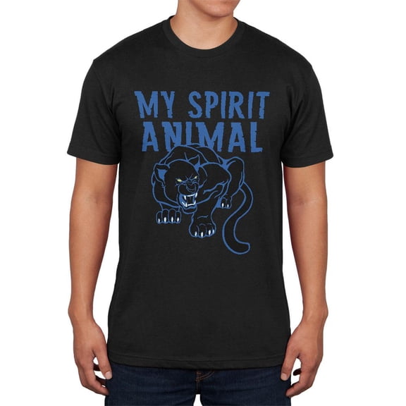 My Spirit Animal Black Panther Mens Soft T Shirt Black LG