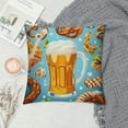 thumbnail image 2 of GOSMITH  Oktoberfest Decorative Throw Pillow Covers,Beer Hat Meat Sausages Gingerbread Black Yellow Red Lattice Decor Outdoor German Oktoberfest Pillow Cases for Home Couch, 2 of 5