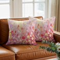 thumbnail image 3 of Spring Abstract Throw Pillow Cover Watercolor Pink Flowers Oil Painting Cotton Linen Cushion Cover Throw Pillow Case with Invisible Zipper for Couch Sofa Bed Chair Car 18x18 Inch, 3 of 14