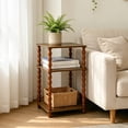 thumbnail image 5 of Wooden Side Table, Small End Table with Storage Shelf, Modern Bedside Coffee Table Night Stand for Living Room, Bedroom, Office and Small Spaces oak Black Rustic Brown (Rustic Walnut), 5 of 8