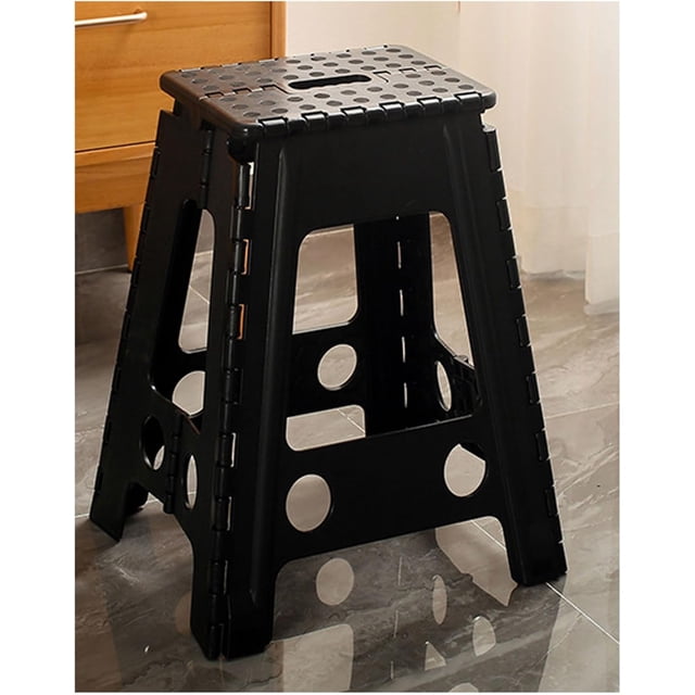 Folding Step Stool 16 ""stool 330 LBS Plastic Folding Step Stool for Adults Step Stool for Kitchen, Bathroom, Dining Room Step Stool, Folding Step Stool (Black)