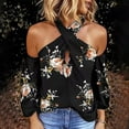 thumbnail image 4 of Camisas Para Mujer Moda Fuera Del Hombro Ocio Manga Larga Estampado de Flores Tops Odeerbi ODB129697, 4 of 7