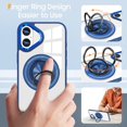thumbnail image 6 of Cover for iPhone 16 Case with Ring Holder Magnetic Black Compatible with Magsafe Wireless Charger iPhone 16 Phone Case Clear Shockproof Rugged (Dark Blue), 6 of 14