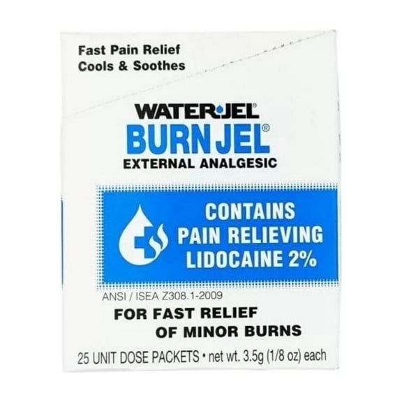1/8 oz - Lidocaine 2% - Burn Relief Gel -50 Packets by Water-Jel MS-46285