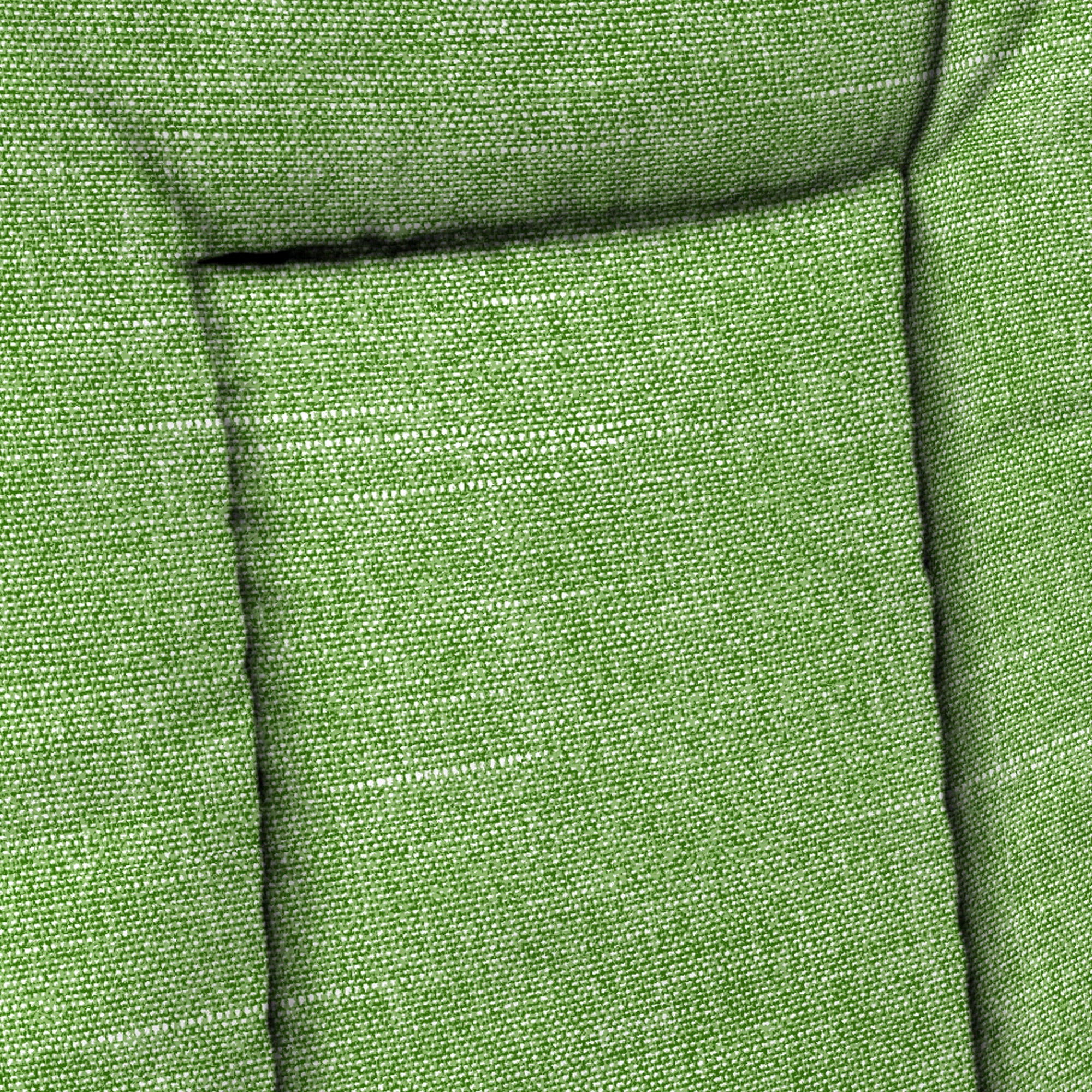 Jordan Manufacturing 38" x 21" Tory Palm Green Crosshatch Rectangular Outdoor Wrought Iron Chair Cushion with Ties and Hanger Loop