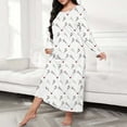 thumbnail image 2 of GTEYOIJN Womens Plus Size Nightgowns Xl Plus-Size Nightgown Plus Size Casual Sleep Dress Women's Plus Heart Print Long Sleeve Round Neck Medium Stretch Loose Nightdress, 2 of 5