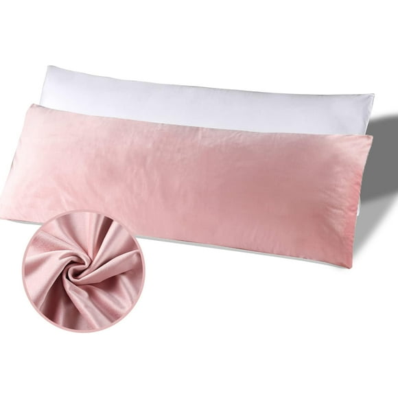 AIR-Full Body Pillow for Adults (Pink, 20 x 54 Inch), Long Pillow for Sleeping, Big Pillows for Bed, Cuddly Large Body Pillow with Velvet Cover