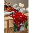 thumbnail image 6 of Ldtrchee Red Christmas Table Runner 36 Inches, Xmas Snowman Snowflake Tree Green Bed Runner Dresser Scarves Tabletop for Indoor Outdoor Parties/Ceremony/Banquet, 13"x 36", 6 of 8