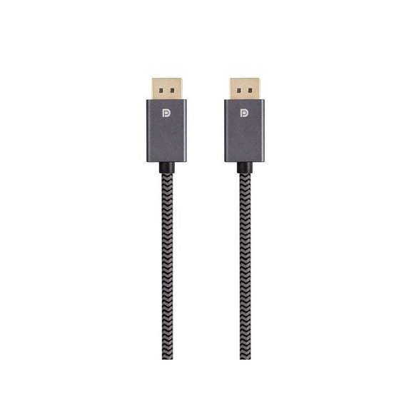 Monoprice DisplayPort 1.4 EasyPlug Nylon Braided Cable - 12 Feet Gray (10 Pack) 8K@60Hz, HDR Support, Up to 32.4 Gbps, For Laptop PC TV Gaming Monitor