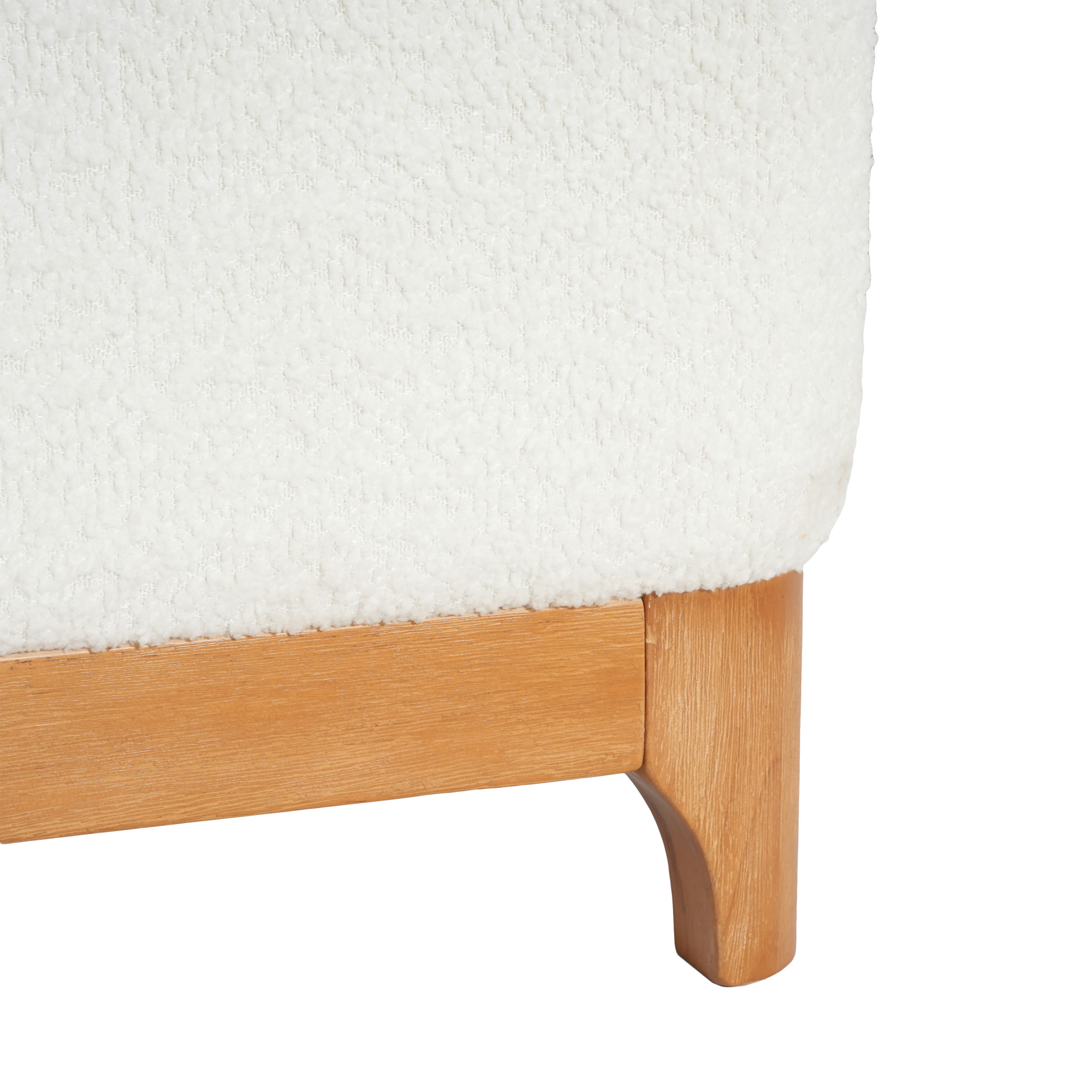 Christopher Knight Home Chenille Upholstered Storage Ottoman Bench with Solid Wood Legs, White
