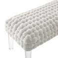 thumbnail image 3 of Modway Prologue Woven Performance Velvet Ottoman in White, 3 of 7