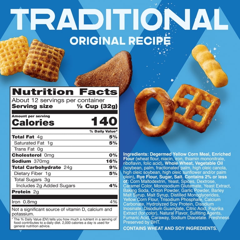 4 pack) Chex Mix Traditional Original Recipe Snack Mix, Savory