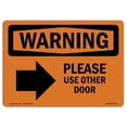 thumbnail image 1 of SignMission OS-WS-A-1824-L-12763 18 x 24 in. OSHA Warning Sign - Please Use Other Door with Symbol, 1 of 1