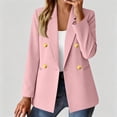 thumbnail image 2 of UDAUDU Women's Business Casual Blazer Double Breasted Long Sleeve Slim Fit Office Suit Jackets Work Outfits Pink 3XL, 2 of 7