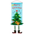thumbnail image 3 of serony Christmas Themed Front Door Banner Hanging Decor Porch Sign Cloth Ornament Holiday Decoration, Tree, 3 of 7