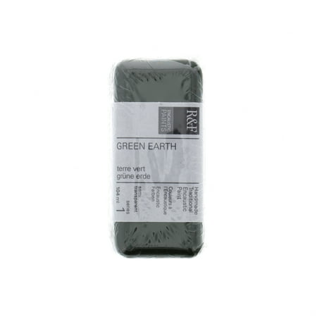 UPC: 0836943001688 | R&F Handmade Paints Encaustic Paint Cake  104ml  Green Earth