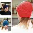 thumbnail image 3 of Toptie Winter Warm Ski Knit Beanie with Ear Covers for Men Women Soft Thick Cuffed Beanie-Navy, 3 of 4