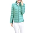 thumbnail image 1 of UKAP Ladies Puffer Jacket Solid Color Coat Stand Up Collar Down Jackets Packable Work Outwear Blue M, 1 of 3