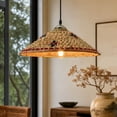 thumbnail image 4 of Woven Bamboo Lampshade Decorative Light Cover for Indoor Table and Floor Lamp, Softens Light for Living Room Bedroom Dining Room Interior, 4 of 6