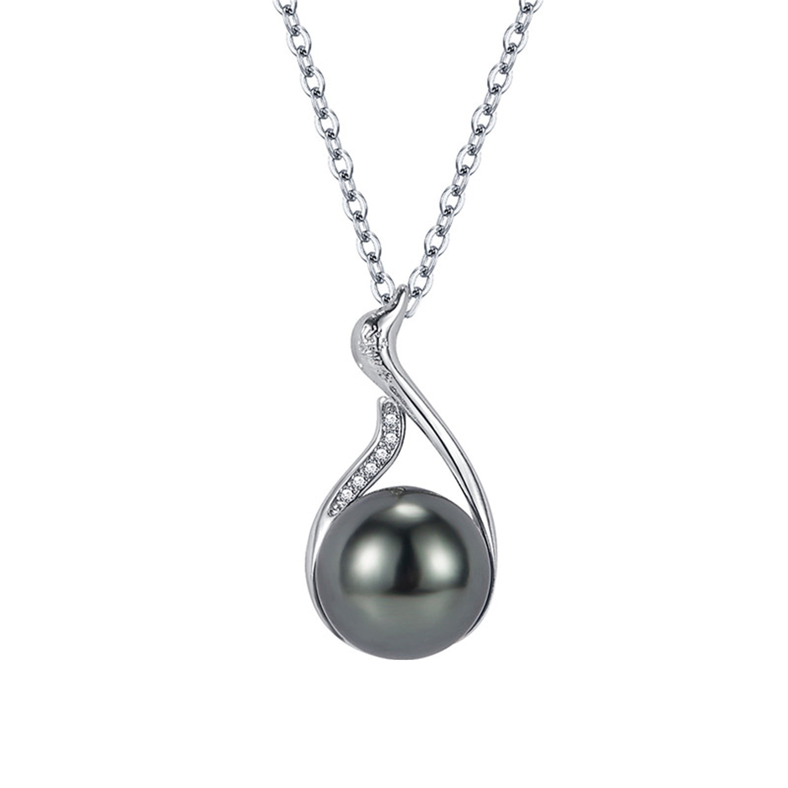RYRDWP Black Pearl Pendant Female Diamond Set Swan Pendant Necklace Walmart