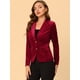 thumbnail image 4 of Chaqueta de terciopelo de Oficina con Botón de Solapa Vintage Para Mujer Allegra K borgoña XS, 4 of 6