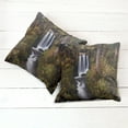 thumbnail image 2 of Ambesonne Exotic Throw Pillow Cover 2 Pack, Wooden Bridge Forest, 20", Green Brown White, 2 of 6
