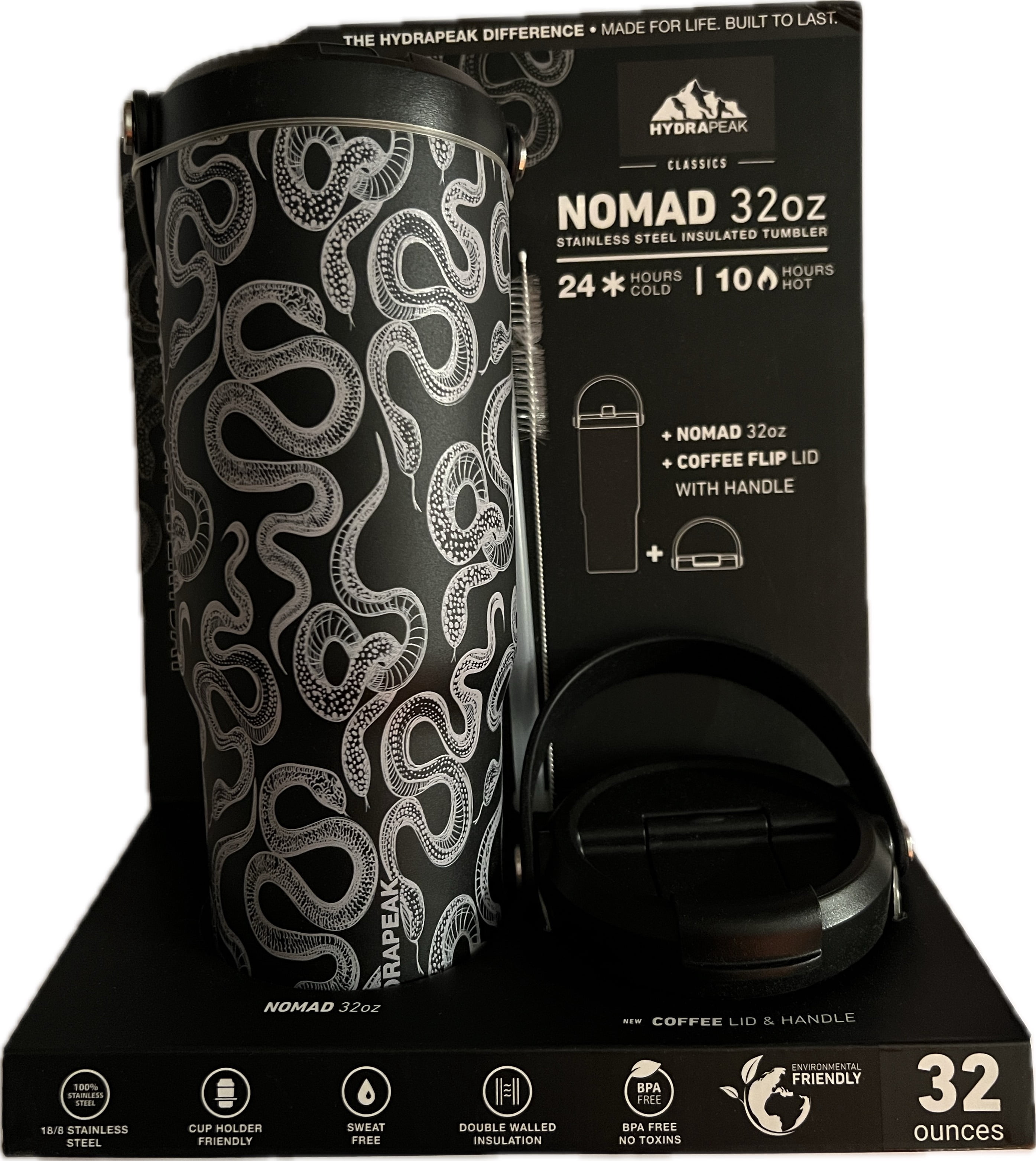 Hydrapeak Voyager 32 oz No Handle Insulated Tumbler with Straw Lid