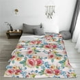 thumbnail image 5 of Honeii Rose Flowers Print Fleece Blanket - Throw Blanket for Bed, Sofa, Couch, Camping, and Travel , Microplush Ultra Soft Warm Blanket-80"x60", 5 of 7