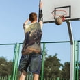 thumbnail image 5 of Naloa Jungle Dinosaur Basketball Jersey Reversible Men's Mesh Athletic Sports Shirts Training Practice S-4XLLarge, 5 of 6