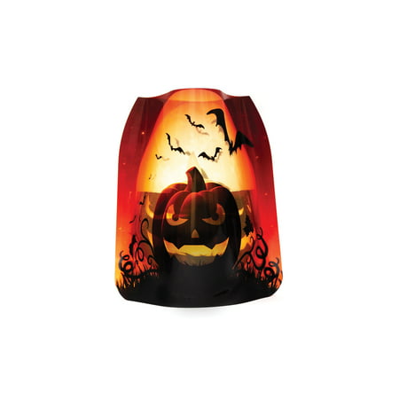 Modgy Holiday Expandable Luminary Halloween Lanterns - 4 Pack with Floating LED Candles - Jack O' Lantern