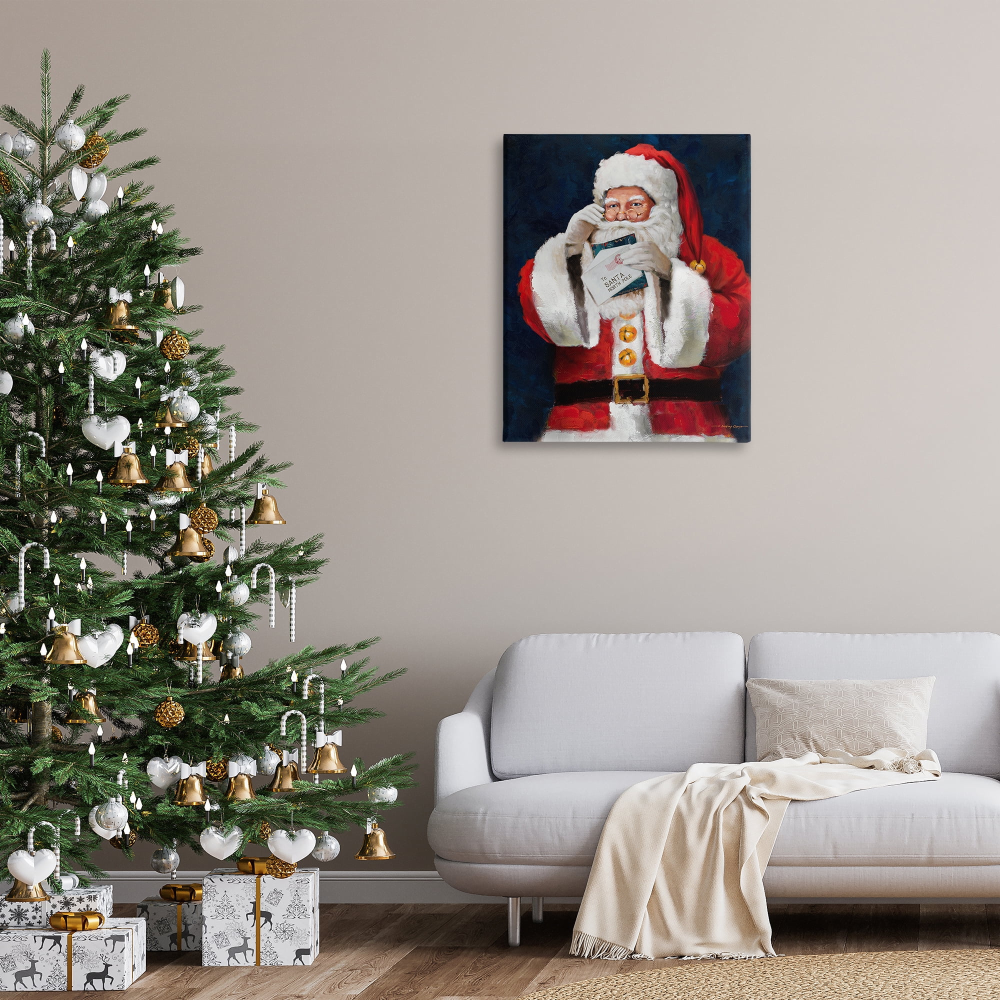 Stupell Industries Santa & Christmas Mail Holiday Painting Gallery Wrapped Canvas Art Prints Wall Art, 30 x 40