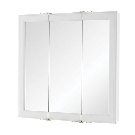 Home Decorators Collection 24 in. W X 24 in. H Rectangular Medicine Cabinet with Mirror  White