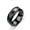Black, variant on Stainless Steel Ring with Intelligent Temperature Display Function Unisex Ring