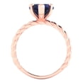 thumbnail image 4 of 2 cttw Simulated Blue Sapphire 14K Rose Gold Engagement Ring for Women - 8.0mm Heart Cut - Solitaire Solid Gold, 4 of 7