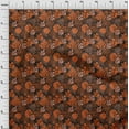 thumbnail image 4 of oneOone Cotton Silk Orange Fabric Floral Retro Craft Projects Decor Fabric Printed By The Yard 42 Inch Wide, 4 of 5