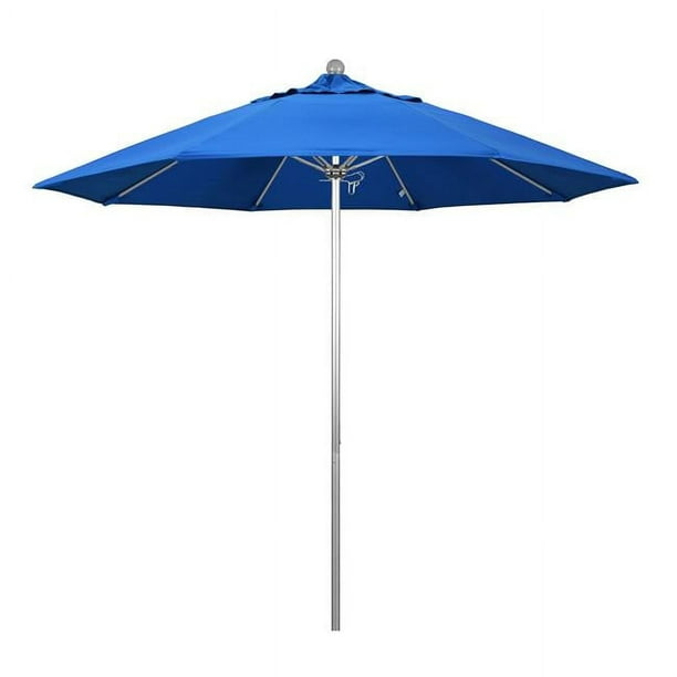 California Umbrella ALTO908002-F03 9 Ft. Fibre de Verre Marché Poulie Parapluie Ouvert S Anodisé-Oléfine-Pacifique Bleu