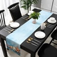 thumbnail image 5 of Ocean Coastal Table Runner Cotton Linen 36 Inch Holiday Dresser Scarves, Vintage Blue Watercolor Starfish Shell Tablerunner for Kitchen Coffee Dining Bedroom Living Room Dinner Scarf Décor 13''x36'', 5 of 9
