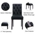 thumbnail image 3 of Drevy Velvet Upholstered Dining Chairs Set of 2 Tufted Solid Wood High Back Parsons Chairs Armless Side Chairs for Kitchen and Dining Room, Black, 3 of 4