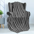 thumbnail image 4 of Tropical Soft Flannel Fleece Throw Blanket, Bamboo Stems in Minimalist Art Effects Exotic Hippie Hawaiian Style Nature, Cozy Plush for Indoor and Outdoor Use, 60" x 80", Black White, by Ambesonne, 4 of 5