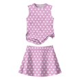 thumbnail image 3 of Grblisyd Girls Skirt Sets Polka Dots Sleeveless Tank Tops and Tennis Skirt 2 Piece Workout Outfits 3-13 Years, 3 of 6