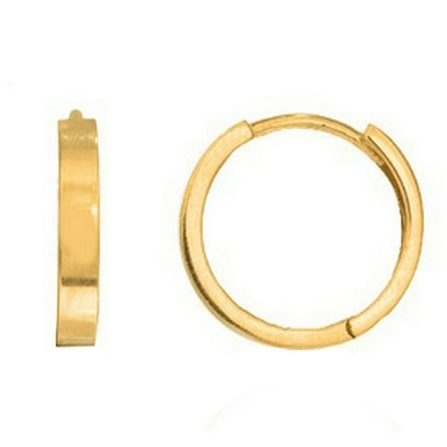 Precious Stars 14K Yellow Gold 13-mm Unisex Hinged Hoop Earrings