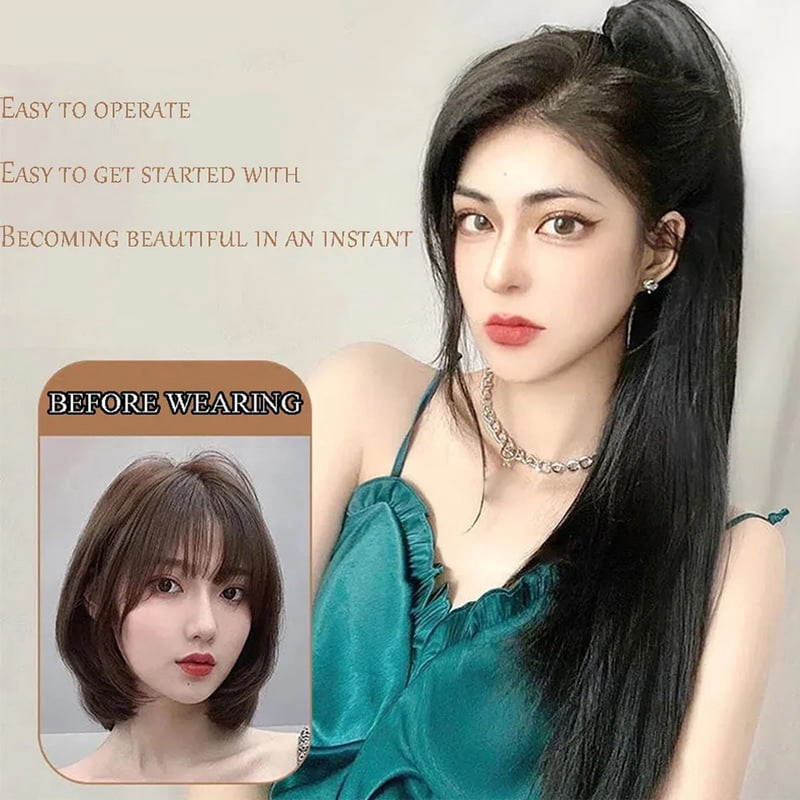 22Inches Long Straight Synthetic Claw Clip Ponytail Extension Brown Black Synthetic Ponytail Wig With Mini Claw Clip For Women