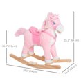 thumbnail image 3 of Qaba Kids Plush Rocking Horse Child Ride On Toy Rocker with Realistic Sounds Pink, 3 of 10