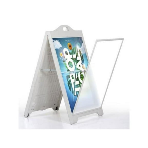 M&T Displays UPSP110024X2000 24x 36 in. Sign Pro Sidewalk Sign with Lens Protective Cover - White
