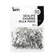 Cousin DIY Sea Life Bulk Charm Assortment, 50 Piece, Silver Metal, Jewelry Making, Adult, Unisex