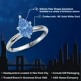 thumbnail image 2 of Gem Stone King 14K White Gold Fancy Blue Zirconia Solitaire Engagement Ring for Women | 10.00 Cttw | Pear Shape 9X6MM | Gemstone Birthstone | Size 8, 2 of 6